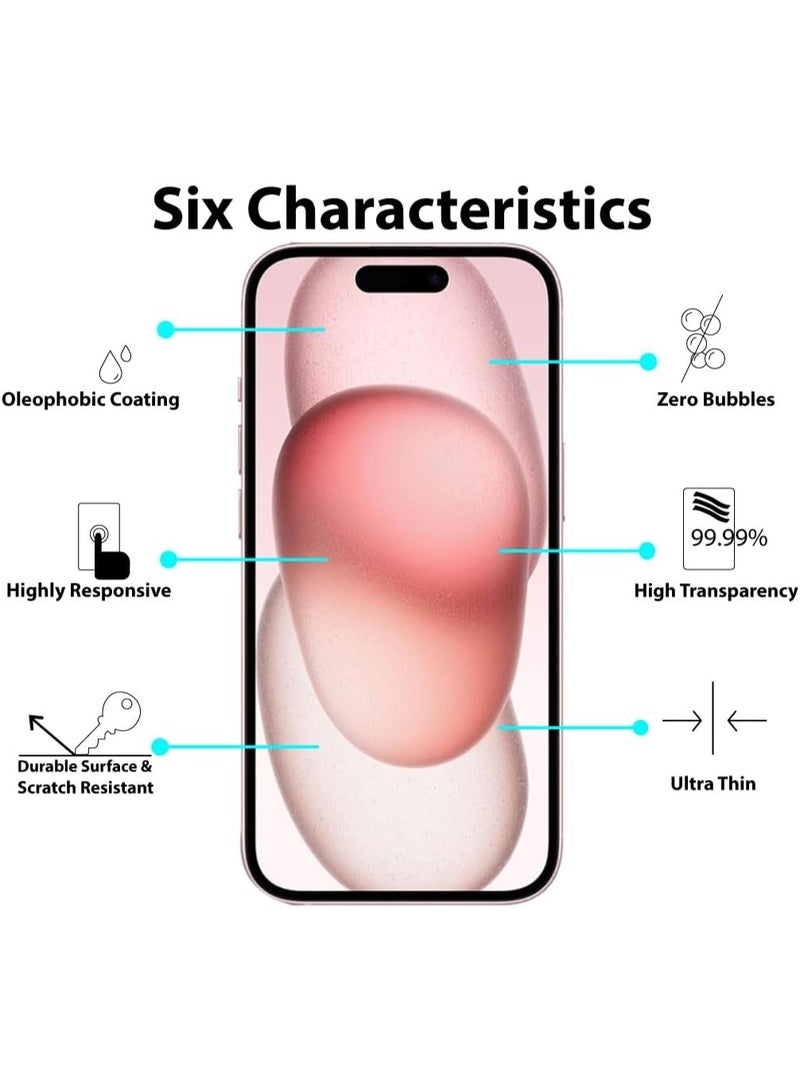 ACLIX 9D glass screen protector for Apple iPhone 15, clear - Image 2